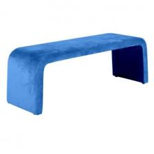 Скамья, MK-6931-BU, велюр мебельный, 136х44х46 см, Синий