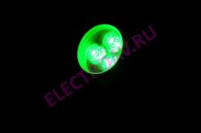 G-DT02-G 12V, зелёный точечный LED прожектор поворотный на кронштейне, 3 LED CREE/1W, 3W, световой поток 330лм, 110лм/W, 12V, IP67