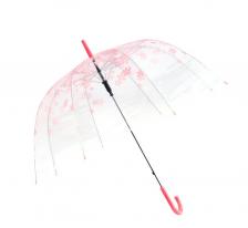 Зонт-трость женский механический BRADEX SU-2 прозрачный/розовый