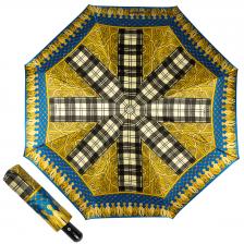 Зонт складной женский автоматический Ferre 357-OC желтый/голубой