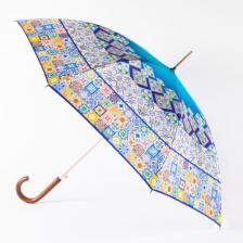 Зонт-трость женский полуавтоматический Goroshek 618144 голубой