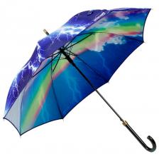 Зонт-трость женский полуавтоматический MOSCHINO 372-D63AUTOA blue