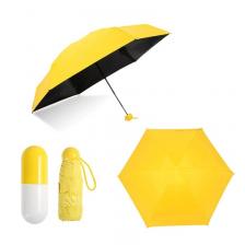 Карманный зонт в футляре Капсула, желтый