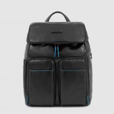 Рюкзак мужской Piquadro Zaino porta PC 14'' in pelle apertura zip around, черный