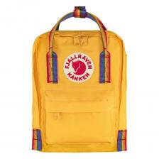 Рюкзак женский Fjallraven Kanken Rainbow Mini warm yellow-rainbow pattern, 29x20x13 см