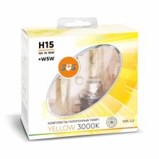 Комплект галогенных ламп SvS серия Yellow 3000K 12V H15 15/55W+W5W, 2шт. Ver.2.0 200104000