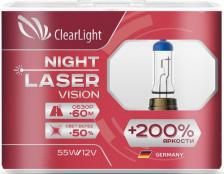 Лампа автомобильная галогенная Clearlight H11 12V-55W Night Laser Vision + 200%, 2шт (MLH11NLV200) Лампа автомобильная галогенная Clearlight H11 12V-55W Night Laser Vision + 200%, 2шт (MLH11NLV200)