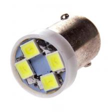 Лампа светодиодная T4W 24V "SKYWAY" (Т8,5, BA9S, 4 SMD, с цоколем, 1-конт, конус, белая)