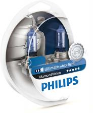Лампа галогенная PHILIPS H3 Diamond Vision 5000K 12V 55W, комплект 2шт, 12336DVS2