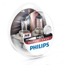 Лампы PHILIPS Vision Plus H4,12V 60/55W, +60% (Комплект - 2 шт.) PHILIPS-12342VPS2