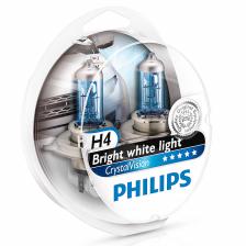 Лампы PHILIPS Crystal Vision H4 12V + 2 шт. W5W (Комплект -2 шт.) PHILIPS-12342CVSM