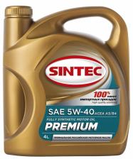 Моторное масло SINTEC PREMIUM SAE 5W-40 API SN, ACEA A3/B4 Синтетическое 4 л
