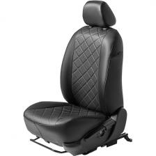 Чехлы для автомобильных сидений RIVAL для Lada Priora I рестайлинг седан 2013-2018, ромб, эко-кожа, черные (SC.6003.2)