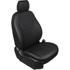 Чехлы для автомобильных сидений RIVAL для Chevrolet Aveo T300 седан, хэтчбек 2011-2015, ромб, эко-кожа, черные (SC.1007.2)