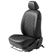 Чехлы для автомобильных сидений RIVAL для Skoda Kodiaq 5 мест 2017-2021, ромб, эко-кожа, черные (SC.5107.2)