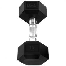 Гантель UFC шестигранная, 15 кг, черная (UHA-75580)