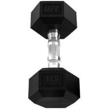 Гантель UFC шестигранная, 17,5 кг, черная (UHA-75581)