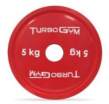 Диск TurboGym стальной с полимерным покрытием для пауэрлифтинга, 5 кг.