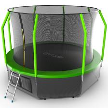 EVO JUMP Cosmo 12ft (Green) + Lower net. Батут с внутренней сеткой и лестницей, диаметр 12ft (зеленый) + нижняя сеть EVO JUMP Cosmo 12ft (Green) + Lower net. Батут с внутренней сеткой и лестницей, диаметр 12ft (зеленый) + нижняя сеть