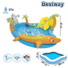 Bestway Игровой центр «Морские жители», с игрушками, 280 х 257 х 87 см, 273 л, от 2 лет, 53067 Bestway