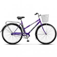 Велосипед Stels Navigator-300 Lady 28" Z010 фиолетовый (с корзиной) (2021)