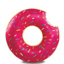 Надувной круг для плавания - Пончик с глазурью, 120 см, розовый – фото 1
