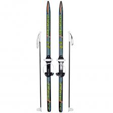 Лыжи SkiRace 140/105см с палками и универсальным креплением "Цикл" на повседневную обувь