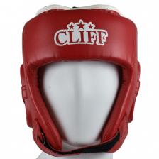 Открытый боксёрский шлем Cliff PVC F-5 красный (M)