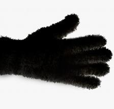Черные пушистые перчатки для сенсорных экранов – фото 1