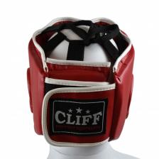 Открытый боксёрский шлем Cliff PVC F-5 красный (S) – фото 2