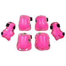 Защита роликовая детская: наколенники, налокотники, защита запястья, размер S, цвет розовый