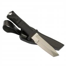 Нож водолазный Дайвер, сталь 95х18, рукоять термоэластопласт, кожаные ножны – фото 1