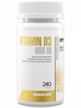 Витамин D MAXLER Vitamin D3 600 IU 240 софтгель капсулы, Нейтральный
