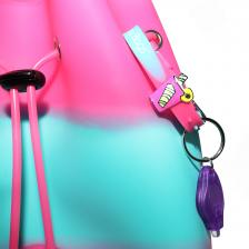 059b Силиконовый рюкзак на веревках Gummy bags, светящийся в темноте. Цвет: Pink Grass – фото 2