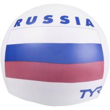 Шапочка для плавания Tyr Russia силикон белый (УТ-00016451)