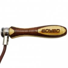 Скакалка BoyBo шнур-кожа с деревянной ручкой, утяж.(460г) – фото 1