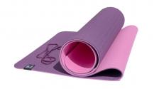 Коврик для йоги OFT 6 мм двуслойный TPE бордово-розовый – фото 2