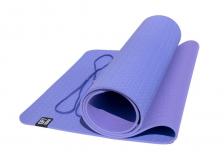 Коврик для йоги OFT 6 мм двуслойный TPE фиолетово-сиреневый – фото 1