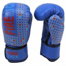 Боксёрские перчатки Fire & Ice кожа синего цвета (12 Oz)