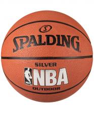 Мяч баскетбольный №6 SPALDING NBA SILVER с логотипом NBA, 83015, Оранжевый,