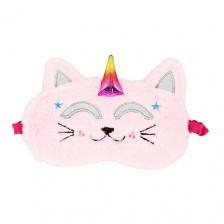 Маска для сна MISS PINKY мягкая Котик розовый