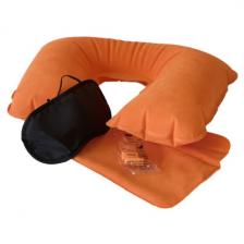 Подушка для шеи надувная Flyandtrip в комплекте оранжевая