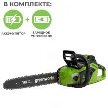 Цепная пила аккумуляторная Greenworks GD40CS18K4 40V 40 см бесщеточная с АКБ 2А.Ч и ЗУ