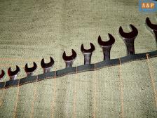 Сумка-скрутка для рожковых (накидных, гаечных, комбинированных) ключей 6-22 мм (12 предметов). Материал: брезент. – фото 2