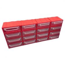 Органайзер для хранения REZER 16 ящиков, красный (510505)