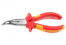 Тонкогубцы ELECTRO-KRAFT изогнутые, Cr-Mo сталь, двухкомпонентная маслобензостойкая рукоятка, хромированное покрытие, 160мм, KRAFTOOL 2202-4-16 Тонкогубцы ELECTRO-KRAFT изогнутые, Cr-Mo сталь, двухкомпонентная маслобензостойкая рукоятка, хромированное покрытие, 160мм, KRAFTOOL 2202-4-16