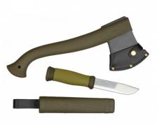 Набор Morakniv Outdoor Kit MG, нож Morakniv 2000 сталь Sandvik 12C27, цвет зеленый + топор
