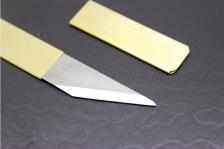 Нож для резьбы по дереву Yoshiharu, сталь SK5, рукоять латунь – фото 1