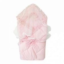 Конверт-одеяло на выписку лен (розовый, Стандарт)