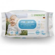Synergetic Влажные салфетки Pure&Nature 0+ (Пантенол и овсяное молочко (60 шт.)